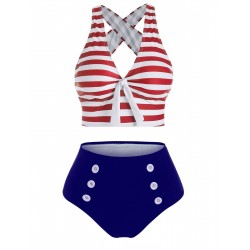  Strap Stripes CrissCross Bikini
