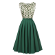 Green  Solid Pleated Skirts