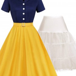 2PCS Snow White  Dress & White Petticoat