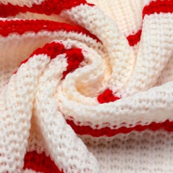 Red & White  Stripe Knitted Cardigan