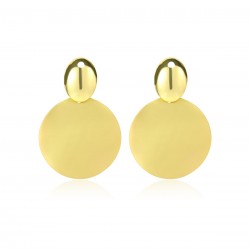 Vintage Alloy Gilt Round Large Earrings