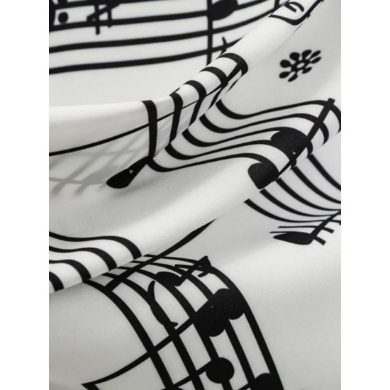 White  Music Note Swing Dress